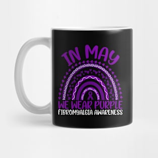 In May We Wear Purple Fibromyalgia Awareness Rainbow Mug